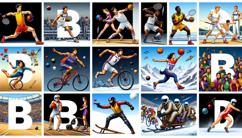 Sport en B : Badminton, Basketball, Baseball, Boxe, BMX, Biathlon, Bobsleigh.