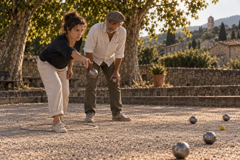 Une joueuse apprend à lancer une boule depuis le cercle avec un accompagnant
