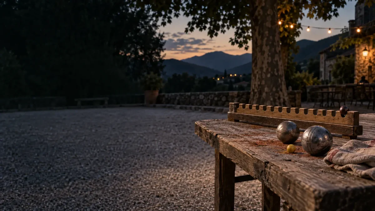 Boules de pétanque et marques d’impact observées près du cochonnet