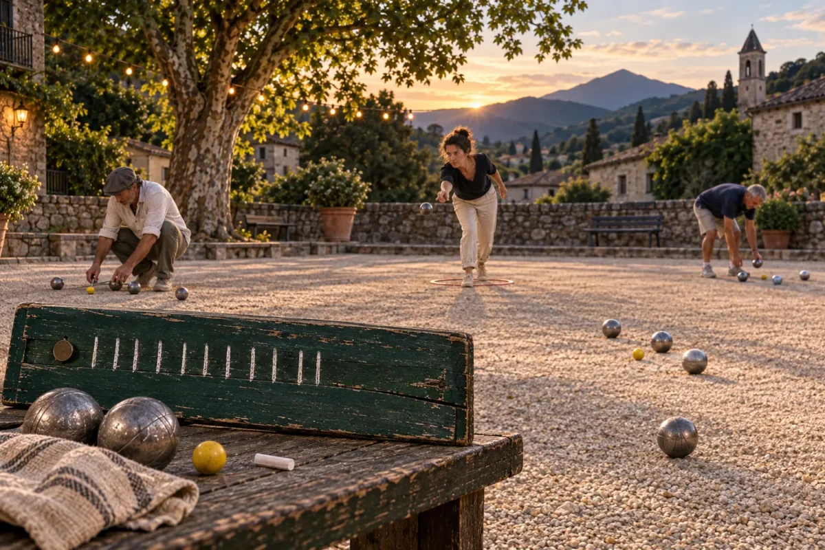 Séance collective d’entraînement à la pétanque