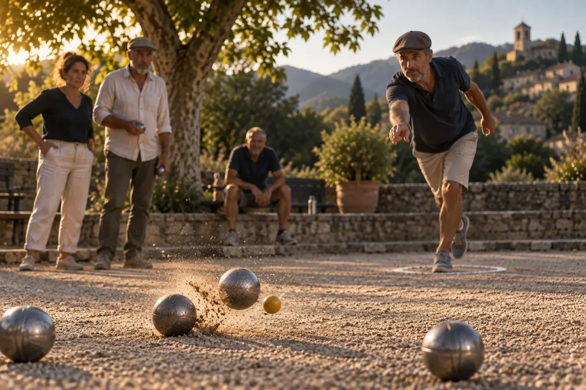 Position du bras et ligne de tir observées pendant un atelier de pétanque